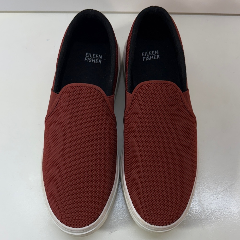 Eileen Fisher Women’s Brick Red Slip-On Loafers